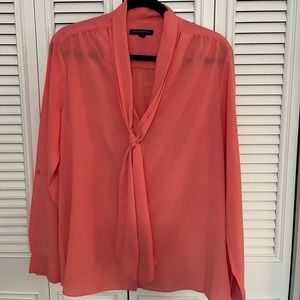 Banana Republic Tie-neck blouse coral